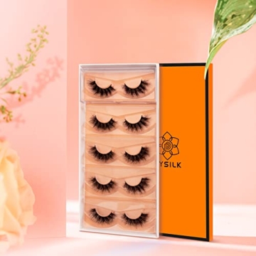 DYSILK Fluffy Mink Eyelashes | 5 Pairs of Natural Look Lashes