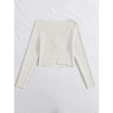 Floerns Women's Cozy Long Sleeve Cropped Cardigan Top