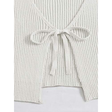 Floerns Women's Cozy Long Sleeve Cropped Cardigan Top