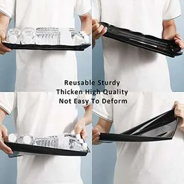 BBG Black Plastic Food Serving Trays, 15x10, Dishwasher Safe