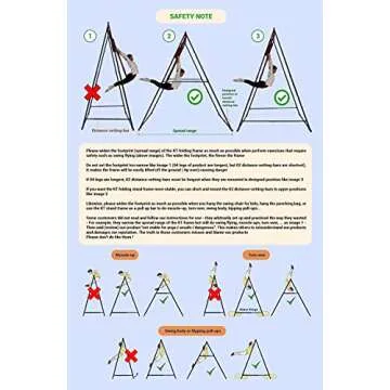 KT Dedicated Stand Frame For Aerial Yoga And Therapy Sensory Hammock Model KT1.1520YG. Foldable, Portable, Height Adjustable, Stable and Durable Upgraded Yoga Swing Stand Frame