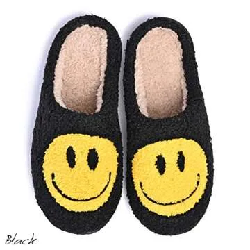 AIMINUO Happy Face Slippers - Cozy Plush Footwear for All