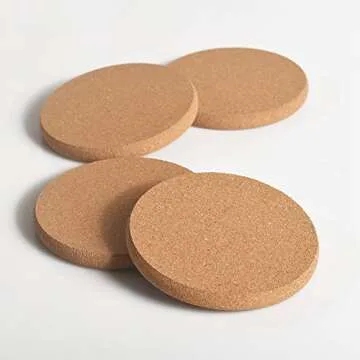 homEdge Cork Coasters Set of 12 - Durable & Stylish