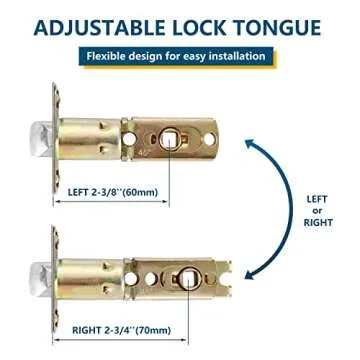 Leydebong 3 Pack Door Locks Door Knobs Interior in Light Satin Brass Finish, Bedroom Bathroom Privacy Door Handles Interior Gold Lever Keyless, Heavy Duty & Sleek