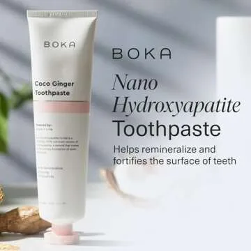 Boka Fluoride Free Travel Size Toothpaste Nano Hydroxyapatite, Helps Remineralize, Appropriate for S...