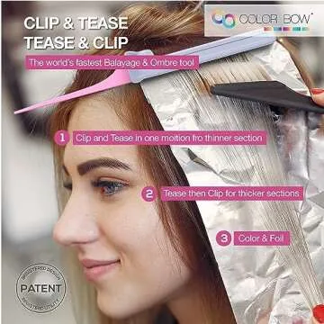 ColorBow Teasing Clip Comb (5 Pack) Teasing Comb, Coloring Styling Tools - Hairstylist Must Haves fo...
