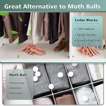 UNIVIVO 50PCS Cedar Sticks for Fresh Storage Aromas