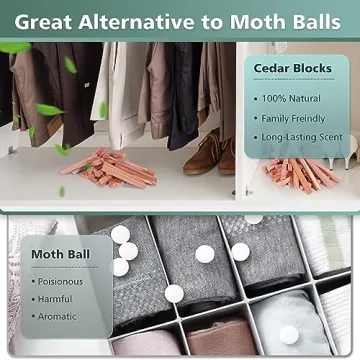 UNIVIVO 50PCS Cedar Sticks for Fresh Storage Aromas