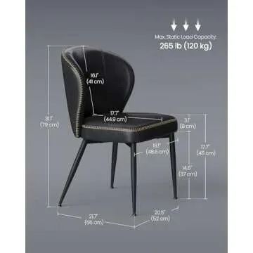 VASAGLE EKHO Collection - Set of 4 Dining Chairs, Stylish Comfortable Seating