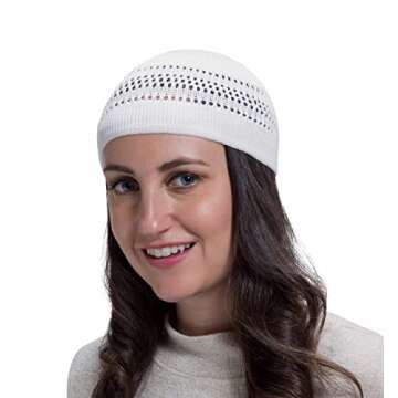 SnugZero Unisex Cotton Lattice-Knit Beanie for Comfort