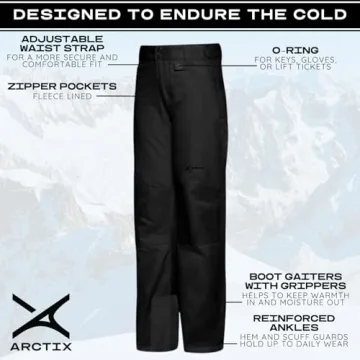Arctix Kids Snow Pants with Reinforced Knees in Black
