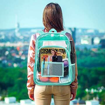 gxtvo Clear Backpack - Heavy Duty Transparent Bookbag for All Events