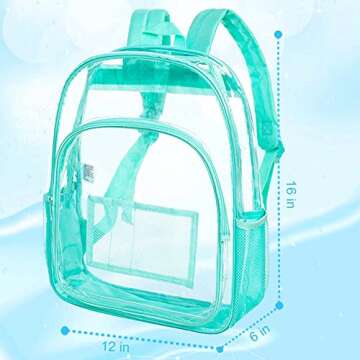 gxtvo Clear Backpack - Heavy Duty, Stadium Approved in Green