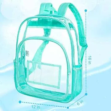 gxtvo Clear Backpack - Heavy Duty, Stadium Approved in Green