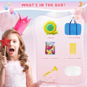 FINCOME Inflatable Bounce House for Kids, White Bounce House with Slide, Jumping Bouncy Castle for Kids Birthday Party, Wedding, Backyard Indoor/Outdoor White (with Blower)