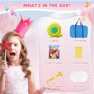 FINCOME Inflatable Bounce House for Kids, White Bounce House with Slide, Jumping Bouncy Castle for Kids Birthday Party, Wedding, Backyard Indoor/Outdoor White (with Blower)