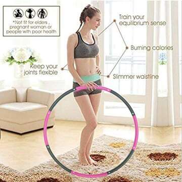 REDSEASONS Exercise Hoop for Adults，Lose Weight Fast by Fun Way to Workout,Easy to Spin, Premium Quality and Soft Padding Exercise Hoop，with Free Accessory Skipping Rope