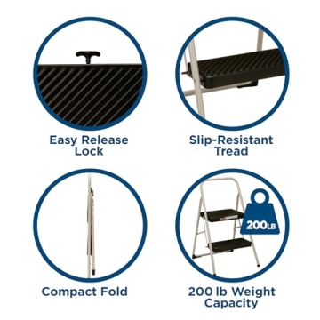 Cosco 2-Step Household Folding Stool for Home Tasks