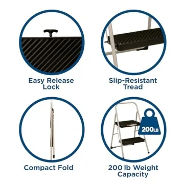 Cosco 2-Step Household Folding Stool for Home Tasks