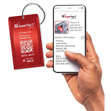 Dynotag Smart Aluminum Luggage ID Tag for Safe Travel