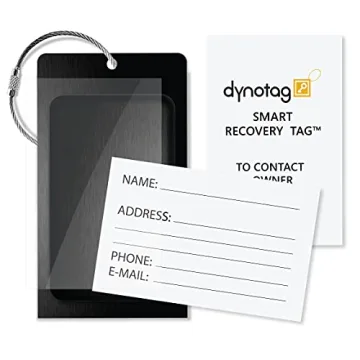 Dynotag Smart Aluminum Luggage ID Tag for Safe Travel