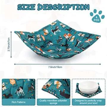 Cunhill Cotton Dog Print Microwave Bowl Holders for Safe Dining