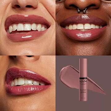 NYX PROFESSIONAL MAKEUP Butter Gloss, Non-Sticky Lip Gloss - Cinnamon Roll (Dusty Nude Mauve)