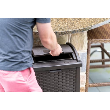 Suncast 33 Gallon Stylish Outdoor Trash Can