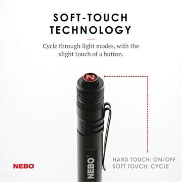 NEBO Rechargeable Pen Light Flashlight 360-Lumens Inspector Flashlights Features Flex Power, Meaning it can be Operated by The Included Rechargeable Battery or by 2X AAA Batteries