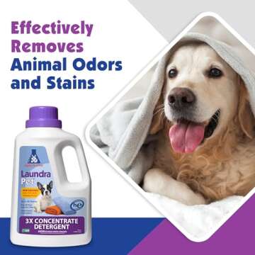 LaundraPet, 3X Strength Premium Laundry Detergent with Enzyme Cleaner, Removes Animal Odors and Stai...