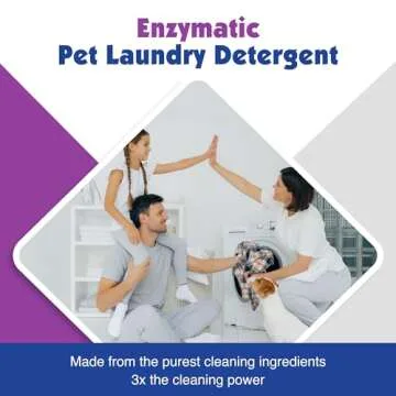 LaundraPet, 3X Strength Premium Laundry Detergent with Enzyme Cleaner, Removes Animal Odors and Stains, Pet Detergent - 64 Oz. by Alpha Tech Pet