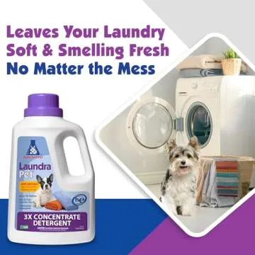 LaundraPet, 3X Strength Premium Laundry Detergent with Enzyme Cleaner, Removes Animal Odors and Stains, Pet Detergent - 64 Oz. by Alpha Tech Pet