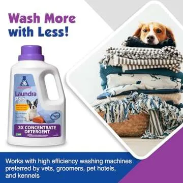 LaundraPet, 3X Strength Premium Laundry Detergent with Enzyme Cleaner, Removes Animal Odors and Stains, Pet Detergent - 64 Oz. by Alpha Tech Pet