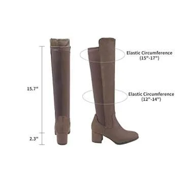 DREAM PAIRS Women's Khaki Knee High Stretchy Fashion Boots Size 11 M US Jennifer-3