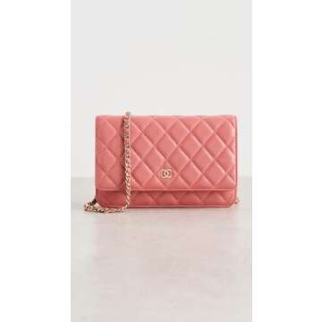 Chanel Pink Caviar Classic Quilted Wallet On Chain - Pink - One Size