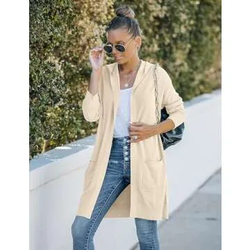 Stylish MEROKEETY Knit Hoodie Cardigan for Women