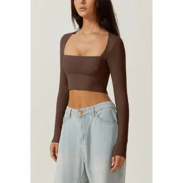 Shop QINSEN Women's Sexy Square Neck Crop Top - Stylish Comfort