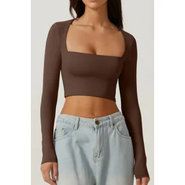 Shop QINSEN Women's Sexy Square Neck Crop Top - Stylish Comfort