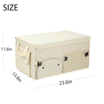 AOKJOY Car Trunk Organizer with Lid Car Storage Organizer Collapsible Multi Compartment Car Organize...