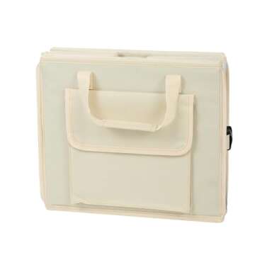 AOKJOY Car Trunk Organizer with Lid Car Storage Organizer Collapsible Multi Compartment Car Organizerwith shoe bag for SUV(Beige)