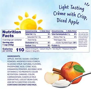 Dole Fruit Bowls Low Fat Apples & Creme Parfait Snacks, 4oz 24 Total Cups, Gluten & Dairy Free, Bulk Lunch Snacks for Kids & Adults