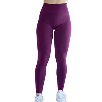 Seamless Scrunch Legging Women Yoga Pants 7/8 Tummy Control Workout Running for Fitness Sport Active Legging-25''（M,Magenta