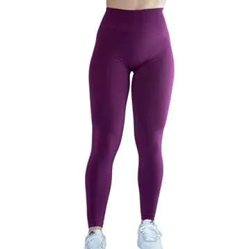 Seamless Scrunch Legging Women Yoga Pants 7/8 Tummy Control Workout Running for Fitness Sport Active Legging-25''（M,Magenta