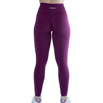 Seamless Scrunch Legging Women Yoga Pants 7/8 Tummy Control Workout Running for Fitness Sport Active Legging-25''（M,Magenta