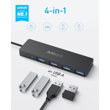 Anker 4-Port USB 3.0 Hub Fast Data Transfer Ultra-Slim