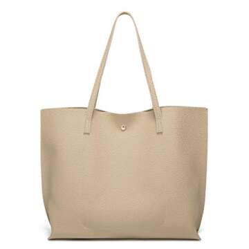 Dreubea Women's Faux Leather Tote Bag - Stylish & Spacious