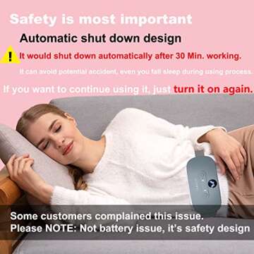 Portable Cordless Electric Waist Belt Device, Fast Heating Pad with 3 Heat Levels and 3 Massage Mode...