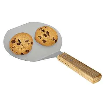 Extra-Large Stainless Steel Wide Spatula Turner Strong Wooden Handle - Dishwasher Safe Kitchen Utensil - Heavy Duty Oversized Metal Lifter Grilling, Cooking, Baking Cake & Cookies pancake spatula