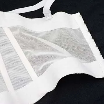 ELLACCI Women's Mesh Corset Tops Sexy White Basic Bustier Crop Top