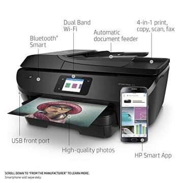 HP ENVY Photo 7855,Ccolor All In One Photo Printer with Wireless Printing, Instant Ink Ready (K7R96A...